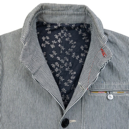 Vintage 2000s PPFM Striped Button Up Jacket Size M | Medium, Grey
