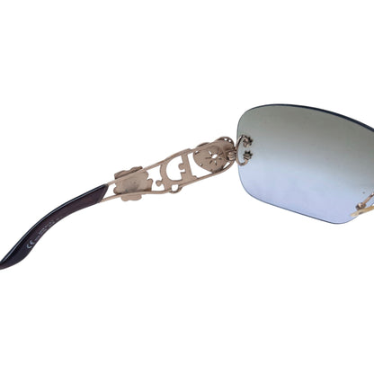 Vintage Dior Spuns Floral Rimless Sunglasses