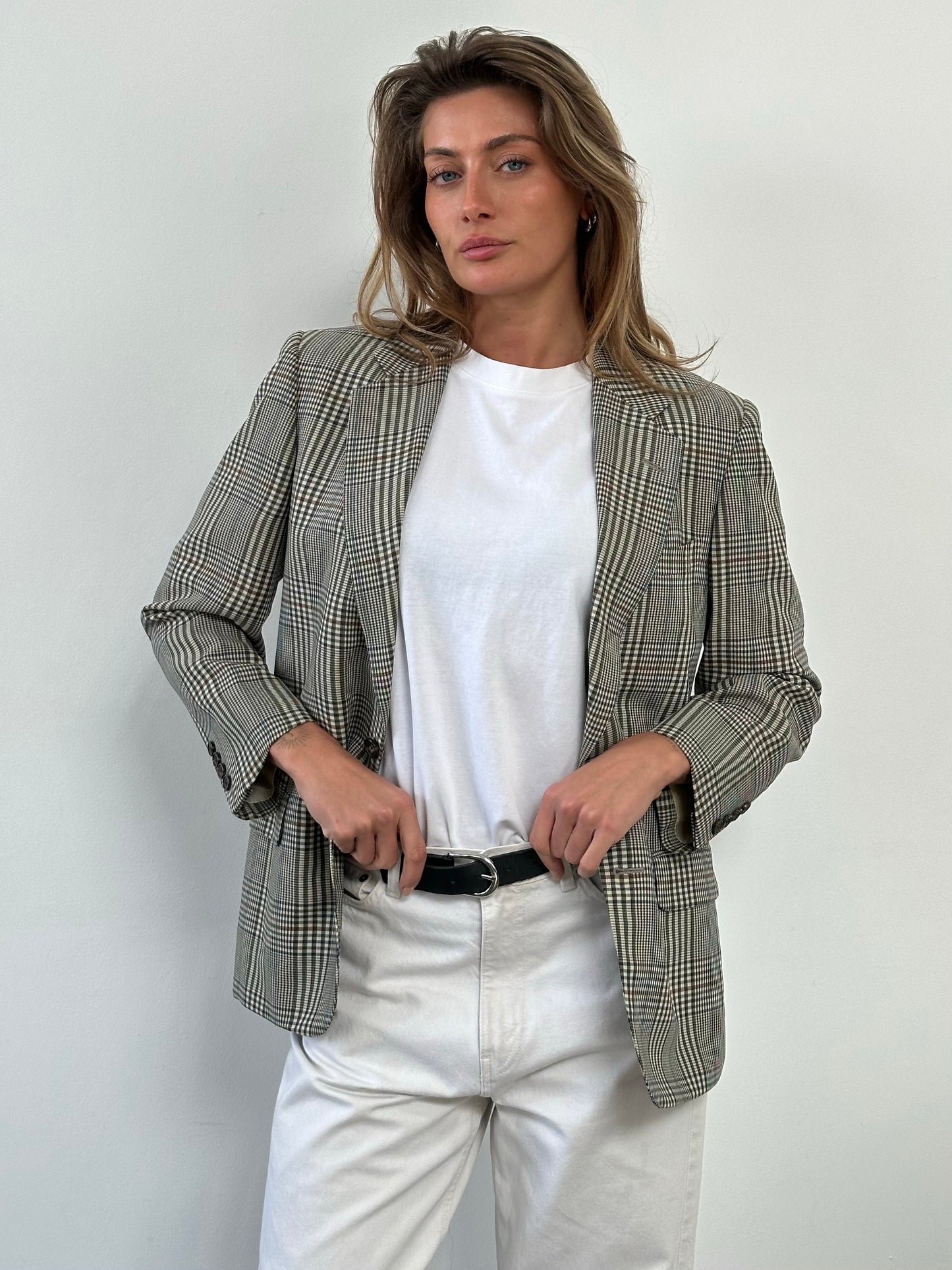 Burberry 1990s Check Single Breasted Blazer - S