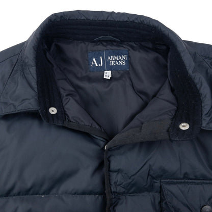 Vintage Armani Jeans Button Up Puffer Jacket Size L