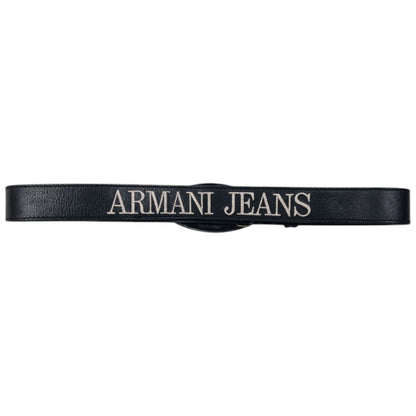 Vintage Armani Jeans Embroidered Leather Belt Size W38