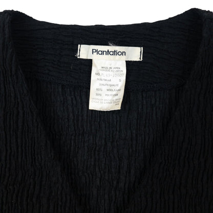 Vintage 90s Plantation By Issey Miyake Crinkle Cardigan Size M | Medium, Black