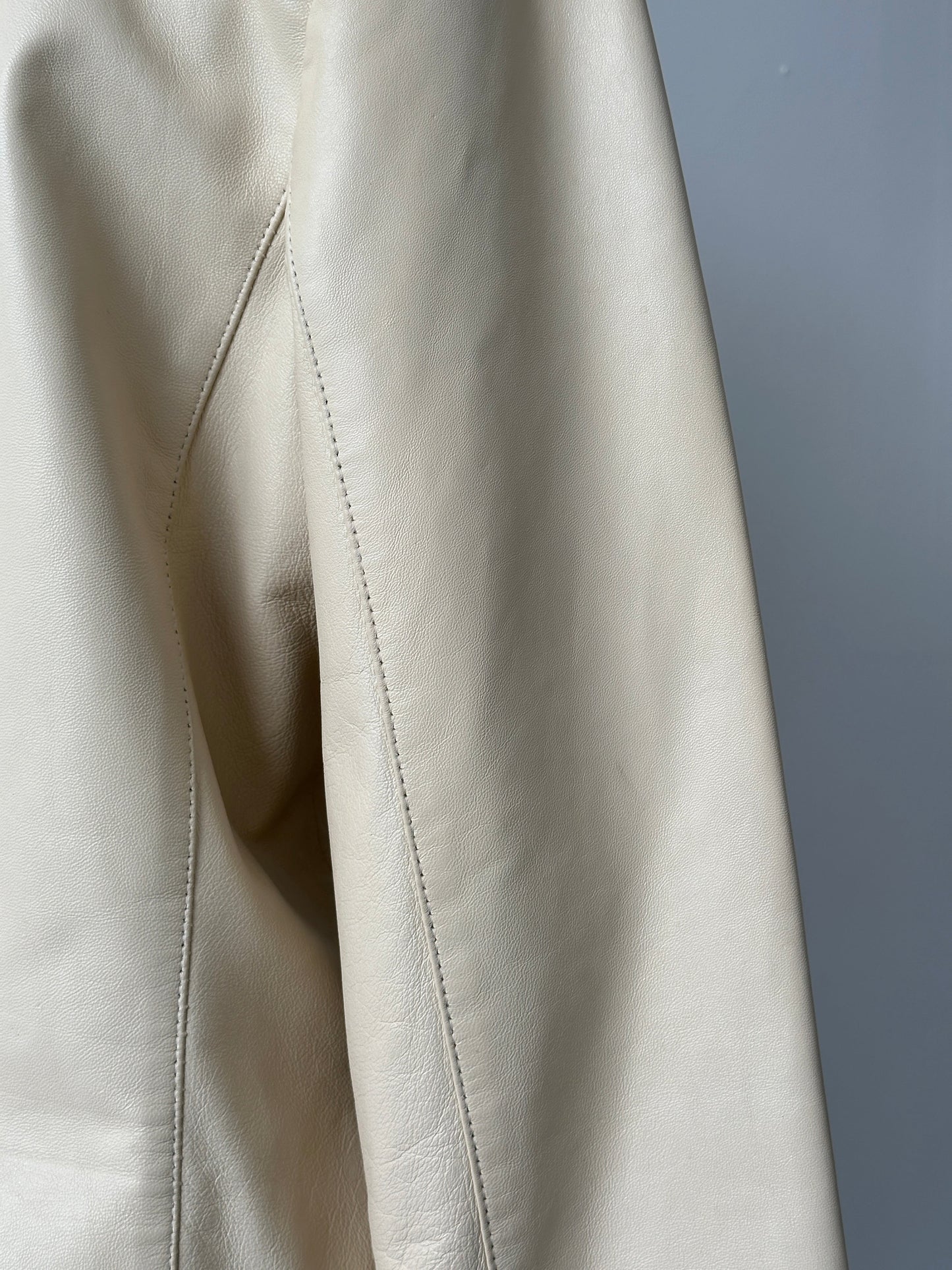Vintage 1990s Concealed Placket Leather Jacket - M