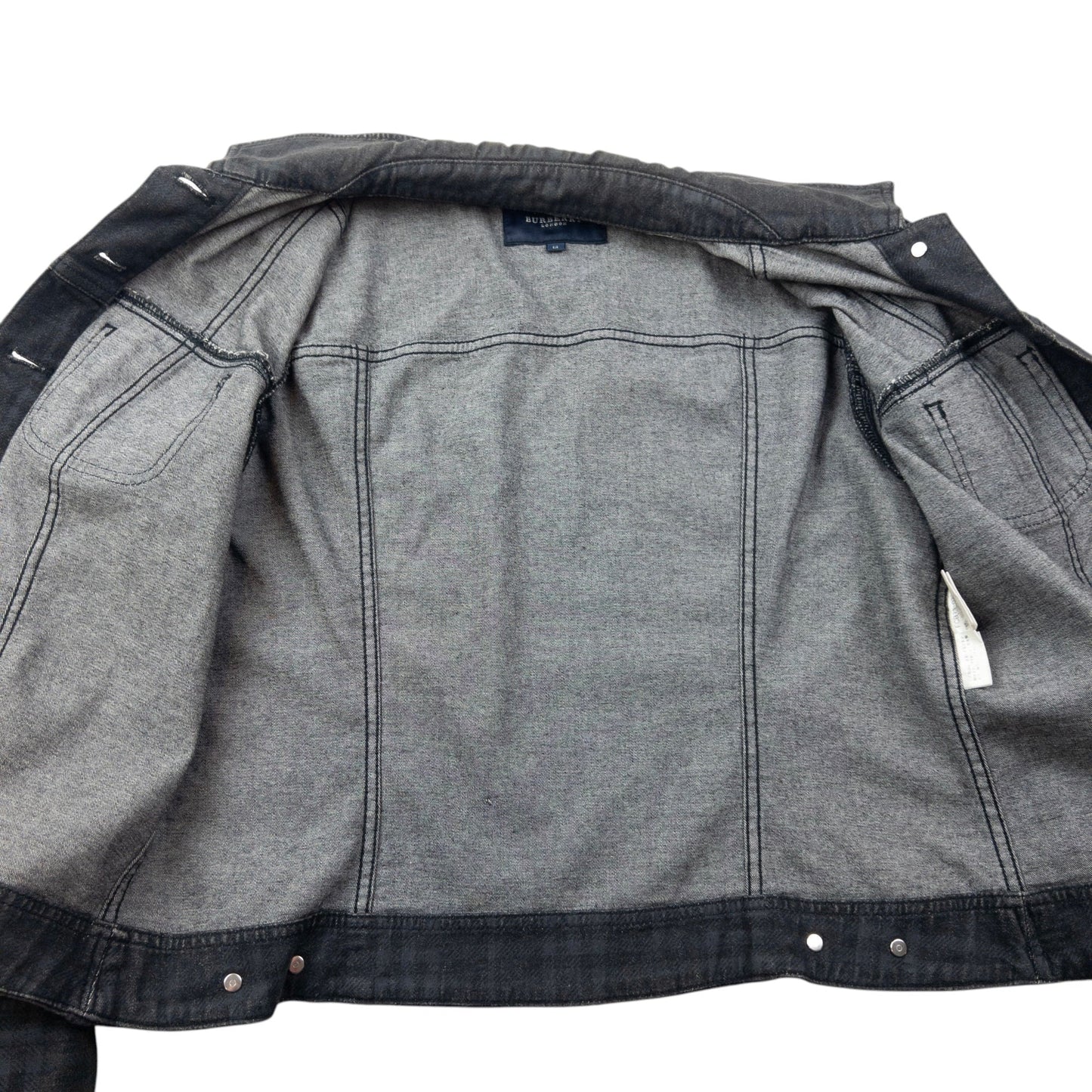 Vintage 2000s Burberry Nova Check Button Up Denim Jacket Womens Size S | Small, Black