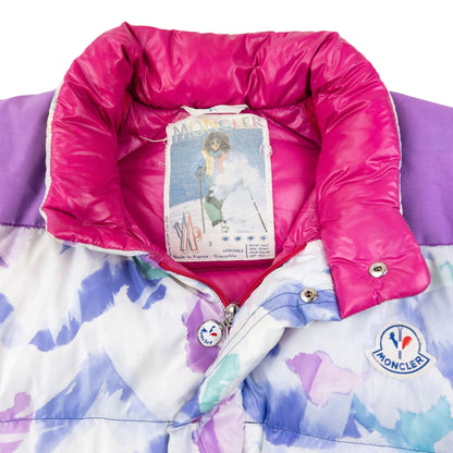 Vintage 80s Moncler Zip Off Sleeve Puffer Jacket Size XL | XL, Purple, Blue, White, Pink