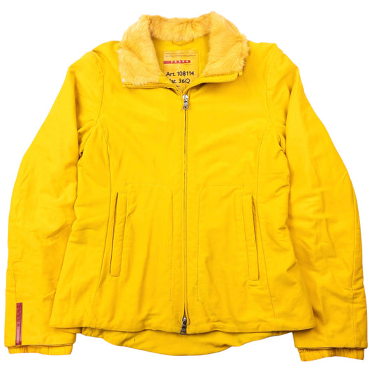 Vintage 2000s Prada Sport Fur Collar Jacket Womens Size M