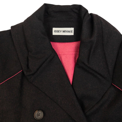 Vintage 2000s Issey Miyake Contrast Seam Jacket Womens Size L | Large, Black