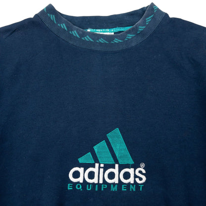 Vintage 90s Adidas Equiptment Embroidered Sweatshirt Size S | Small, Navy