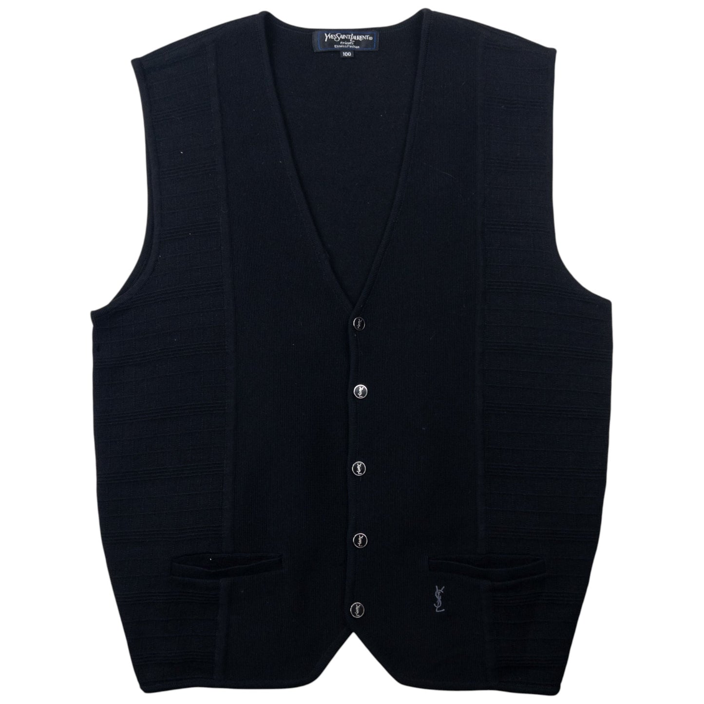 Vintage YSL Yves Saint Laurent Button Up Sweater Vest Size S