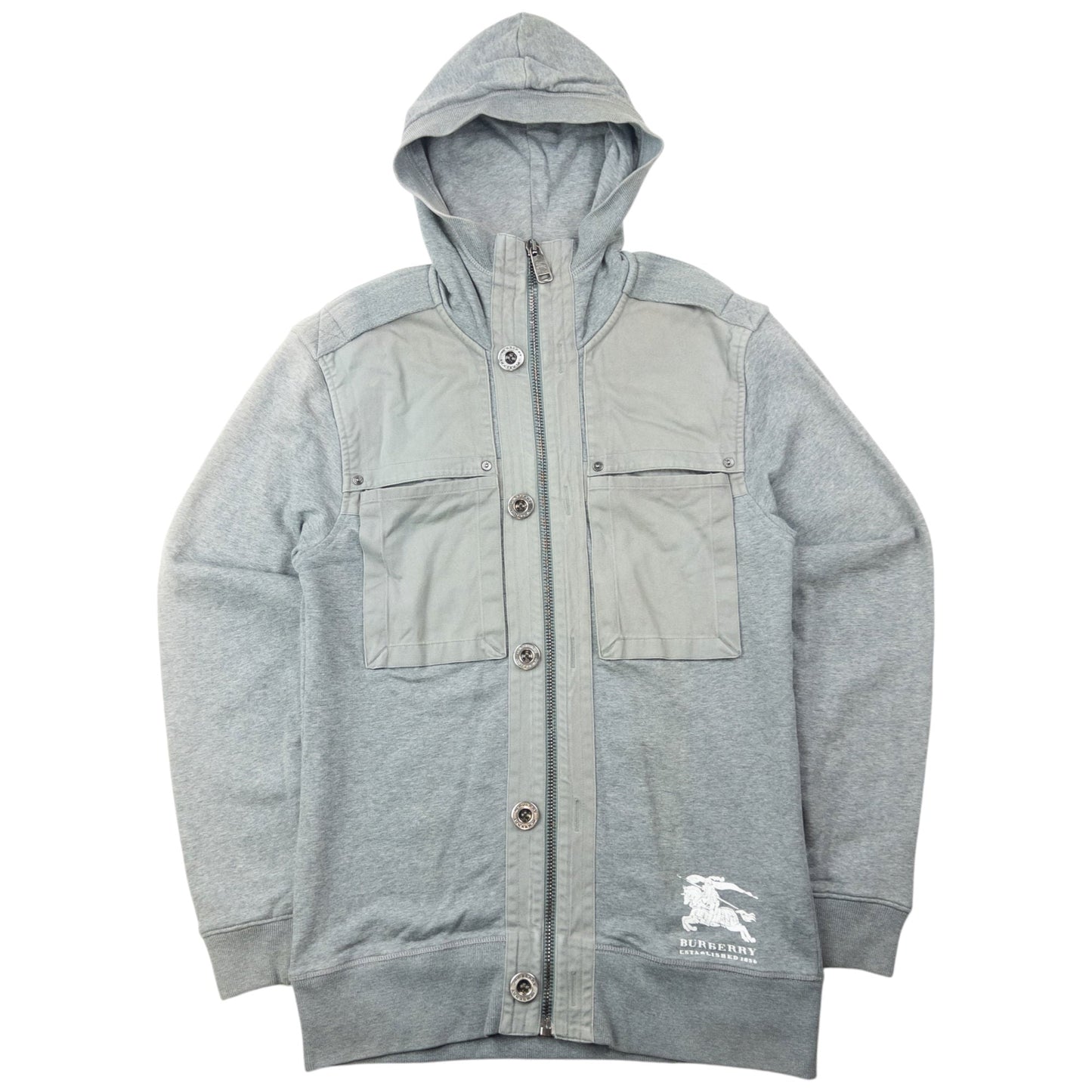Vintage Burberry Zip Up Hoodie Size M | Medium, Grey