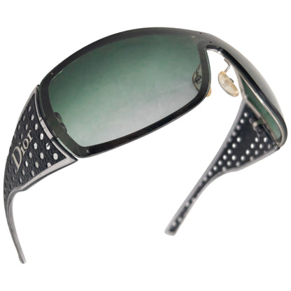 Vintage 2000s Dior Quadrille Shield Sunglasses | O/S, Black