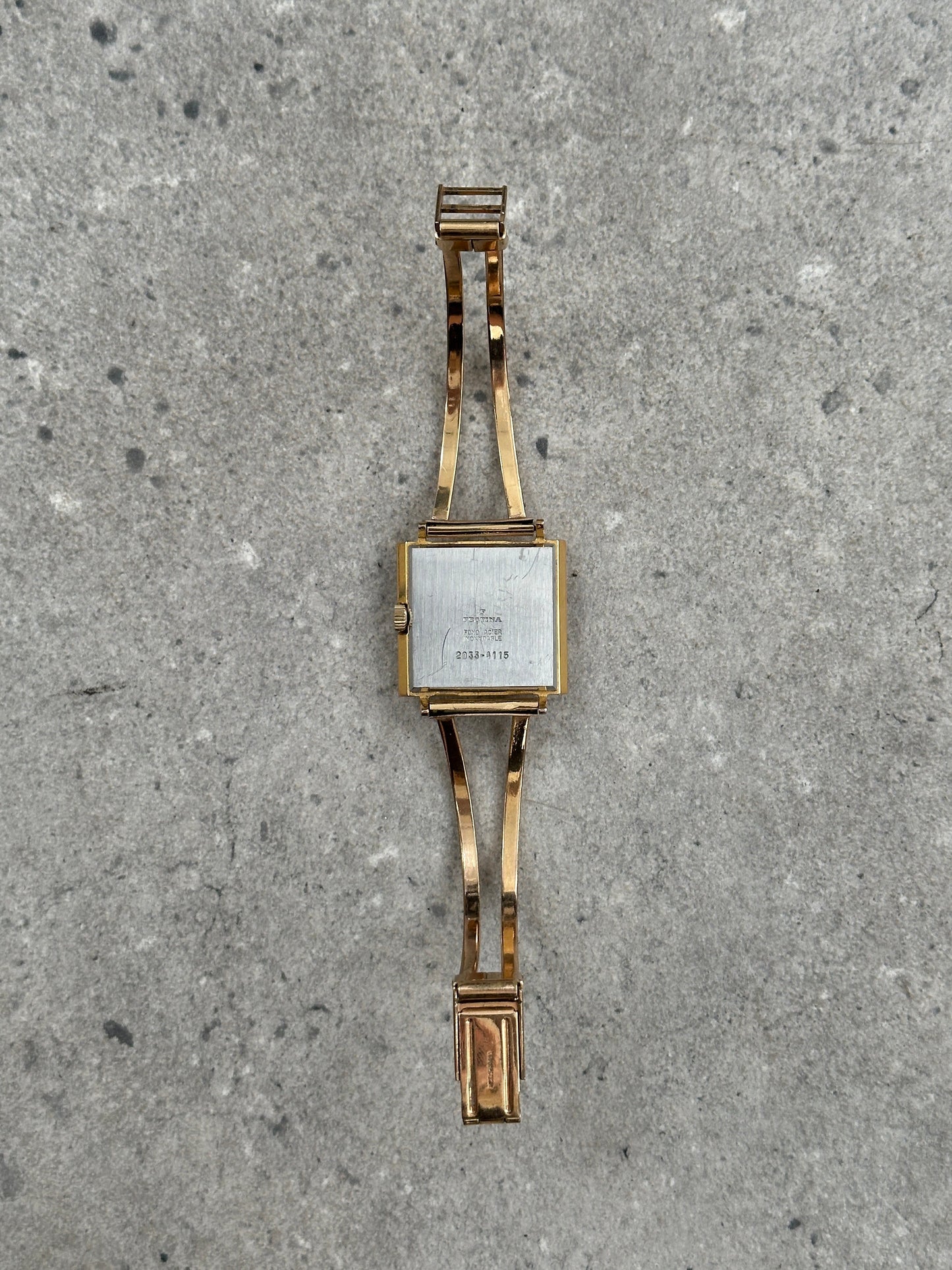 Vintage Festina 1970s Swiss Gold Tone Bracelet Mechanical Watch