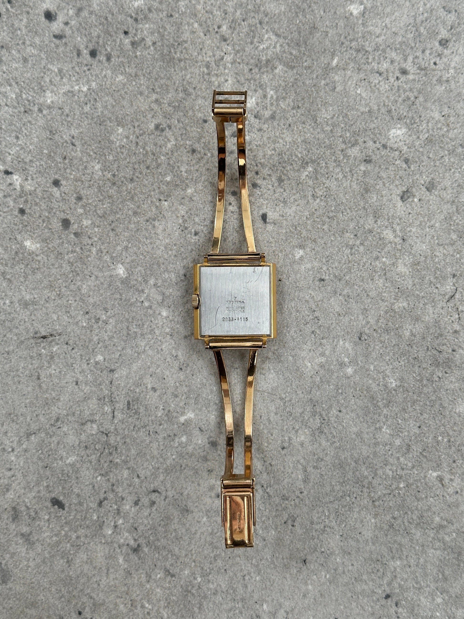 Vintage Festina 1970s Swiss Gold Tone Bracelet Mechanical Watch
