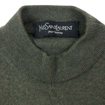 Vintage 90s YSL Yves Saint Laurent Wool Jumper Size S | Small, Green