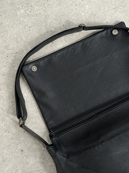 Giorgio Armani 1990s Leather Logo Crossbody Bag