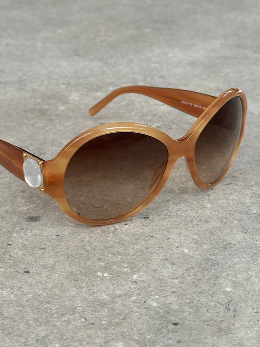 Versace 2000s Oversized Round Medusa Logo Sunglasses