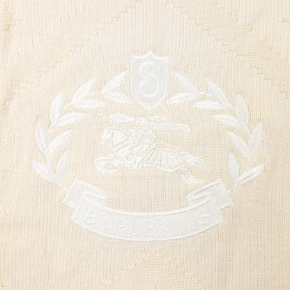 Vintage 90s Burberry Embroidered Wool Knit Jumper Womens Size S | Small, Cream