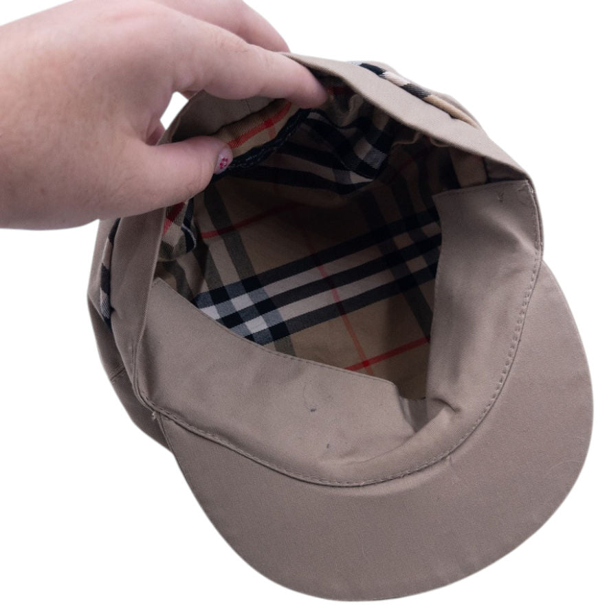 Vintage 80s Burberry Newsboy Hat Size M | O/S, Beige