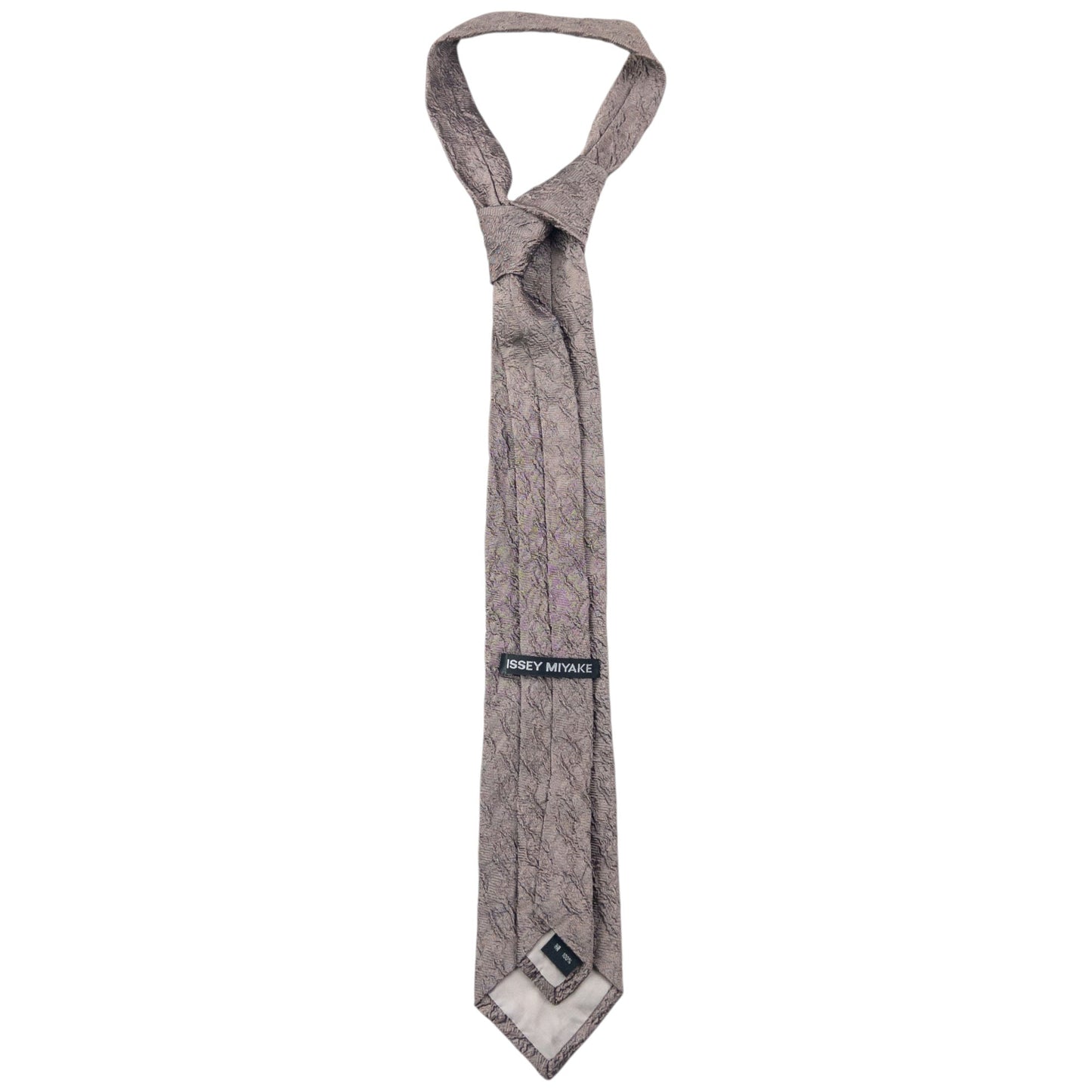 Vintage 2000s Issey Miyake Crinkle Silk Tie | O/S, Grey