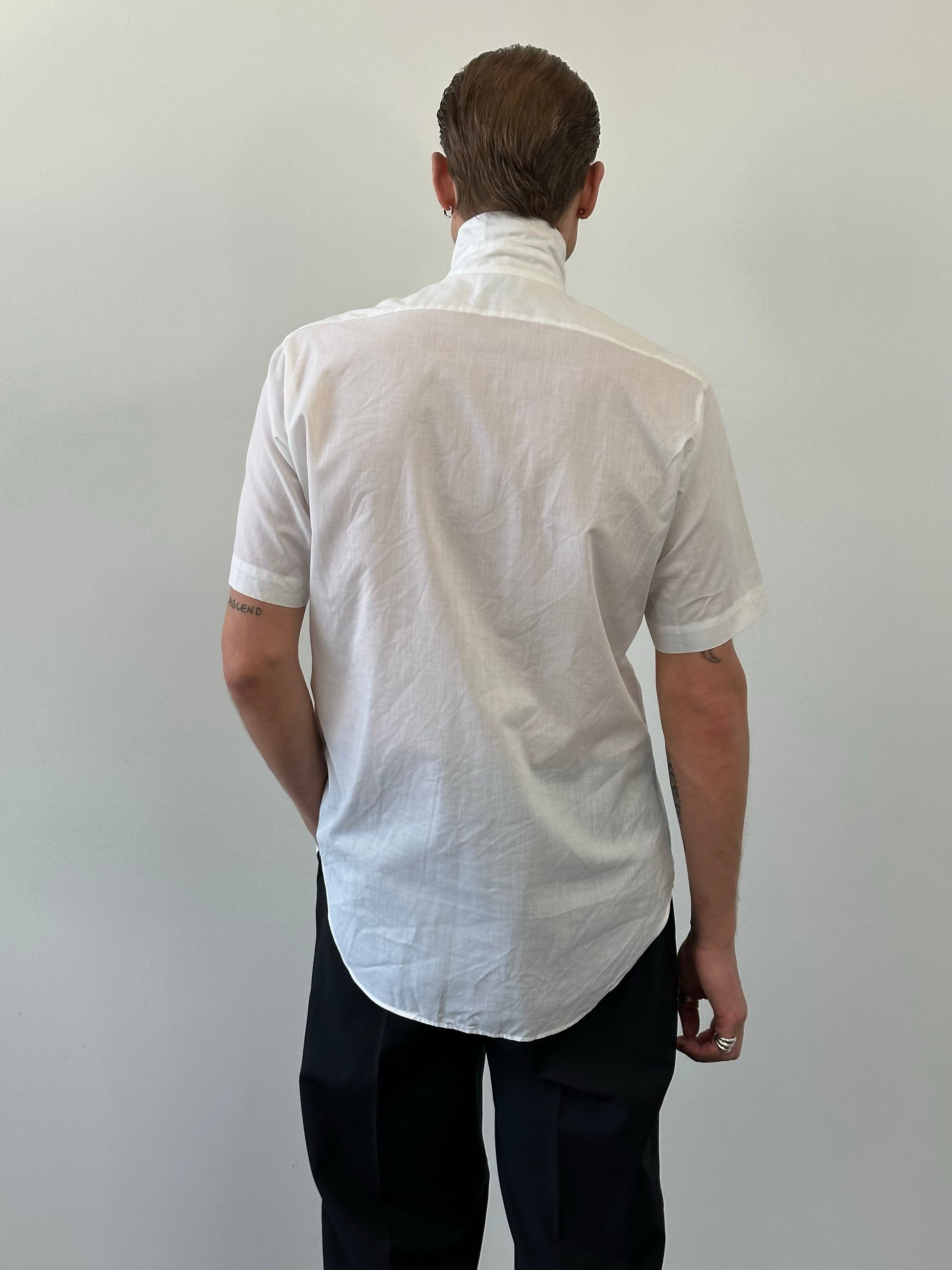 Vintage 1990s High Neck Short Sleeve Shirt - S