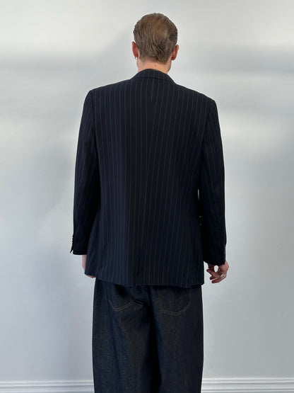 Loro Piana x Giorgio Di Napoli 1990s Wool Cashmere Striped Blazer - 42R