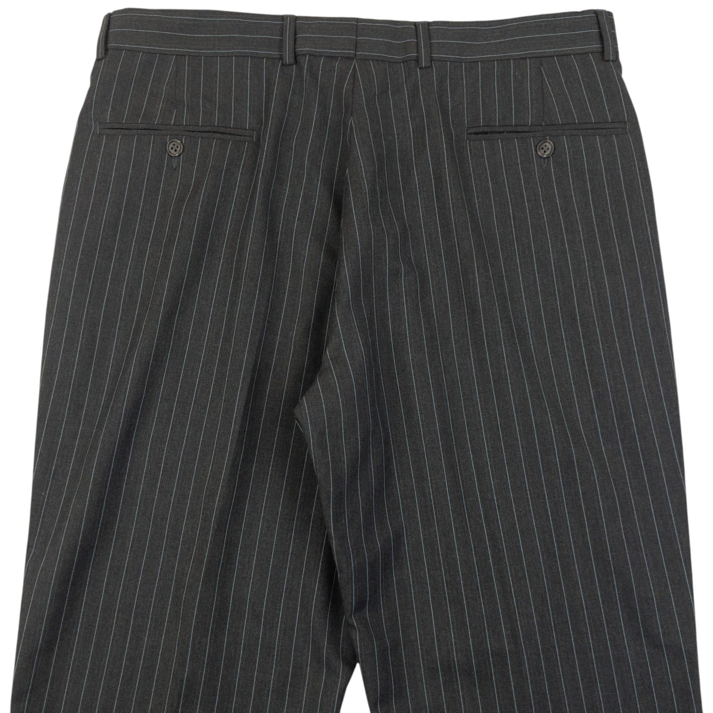 Vintage 90s YSL Yves Saint Laurent Pinstripe Jacket & Trousers Wool Suit Set Size XL | XL, Blue