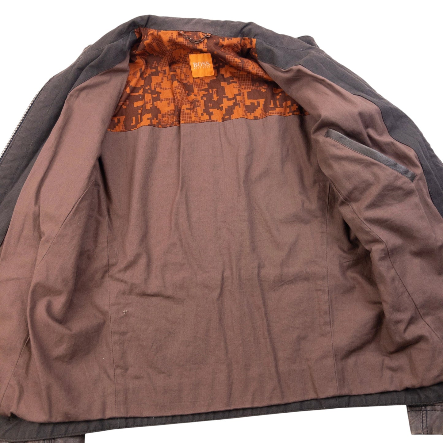 Vintage 90s Hugo Boss Zip Up Leather Jacket Size M | Medium, Brown