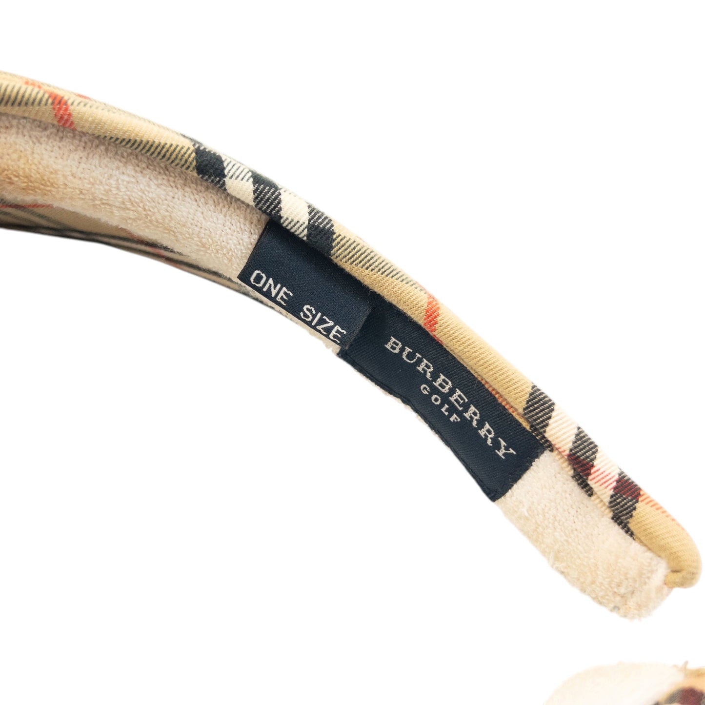 Vintage 2000s Burberry Nova Check Visor Hat Headband | O/S, Beige