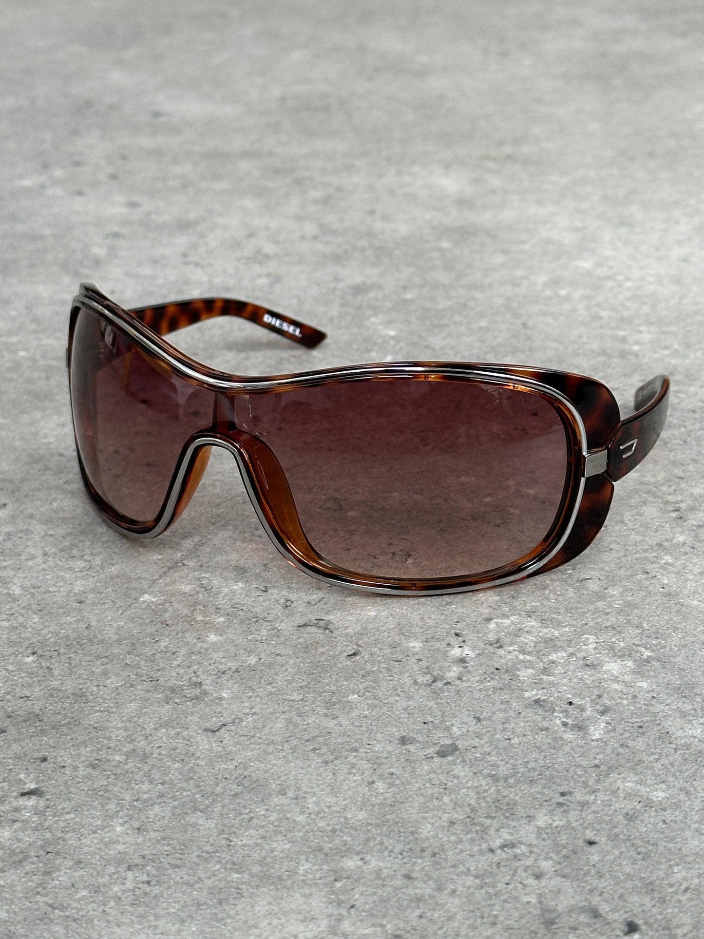 Diesel 2000s Oversized Shield Logo Sunglasses