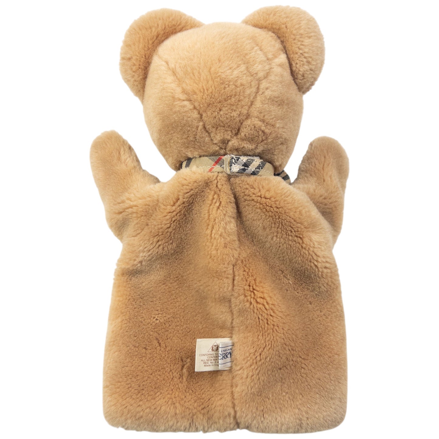 Vintage 80s Burberry Nova Check Fur Hand Puppet