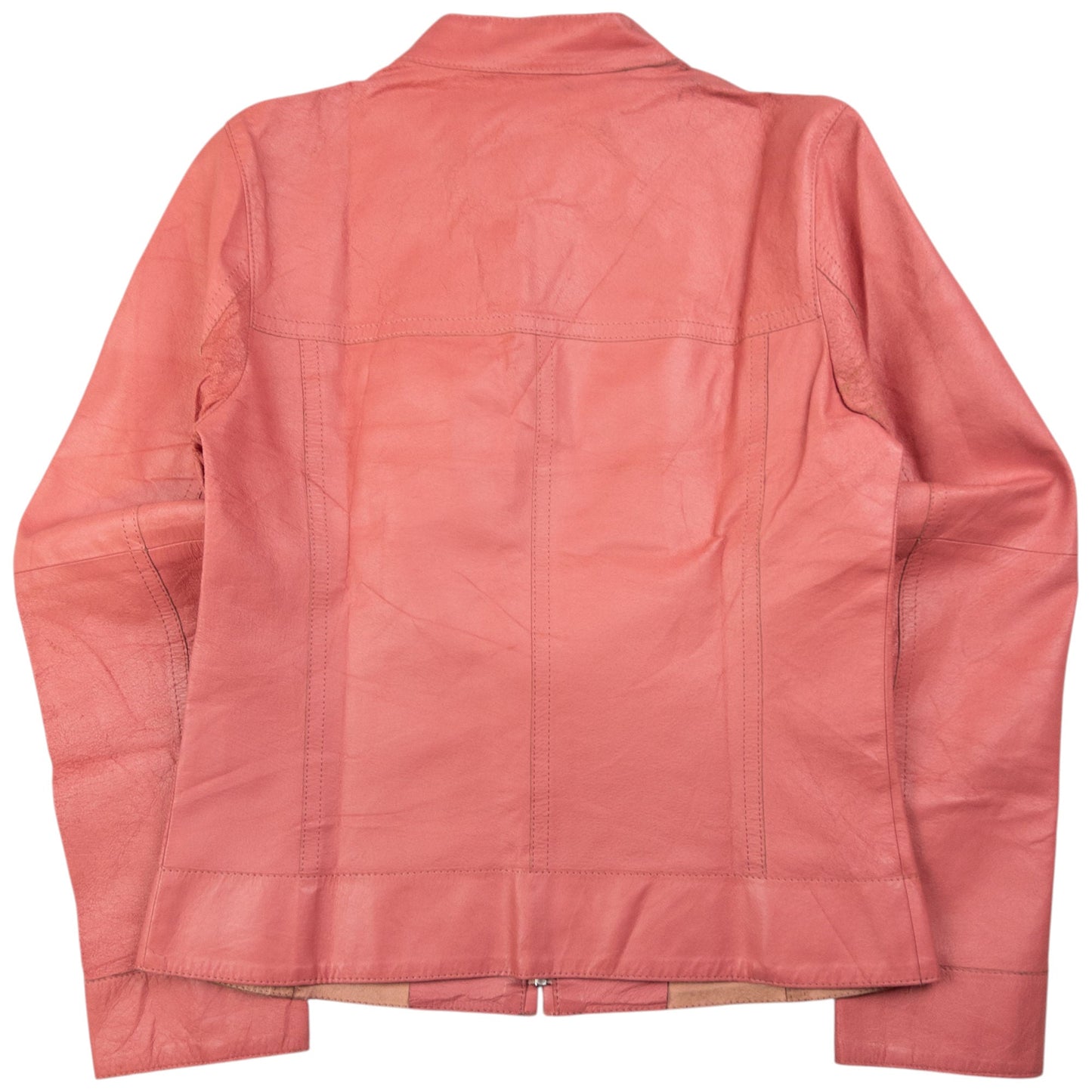 Vintage Burberry Blue Label Zip Up Leather Jacket Womens Size S