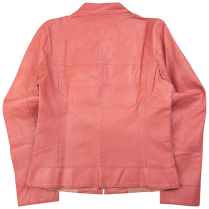 Vintage Burberry Blue Label Zip Up Leather Jacket Womens Size S