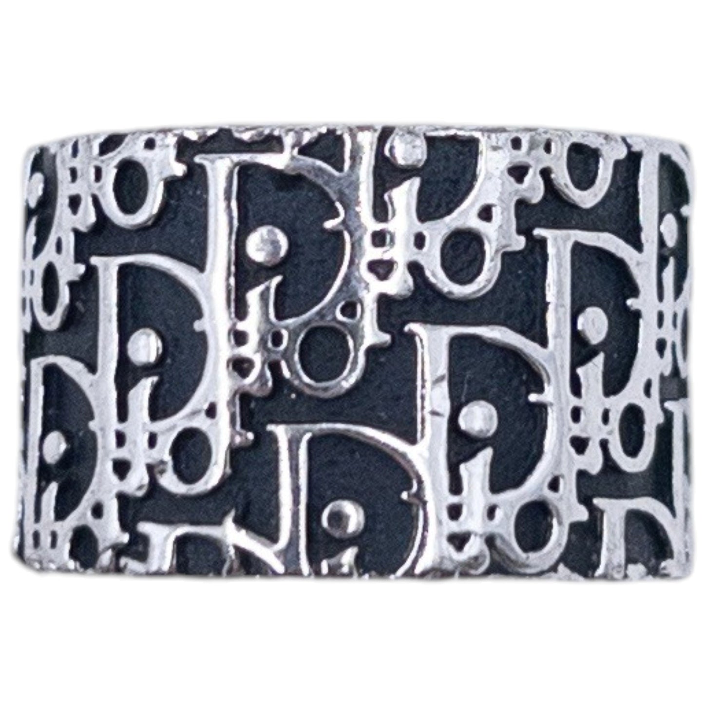 Vintage 2000s Dior By John Galliano Monogram Number Ring | O/S, Black