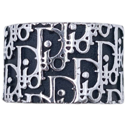 Vintage 2000s Dior By John Galliano Monogram Number Ring | O/S, Black