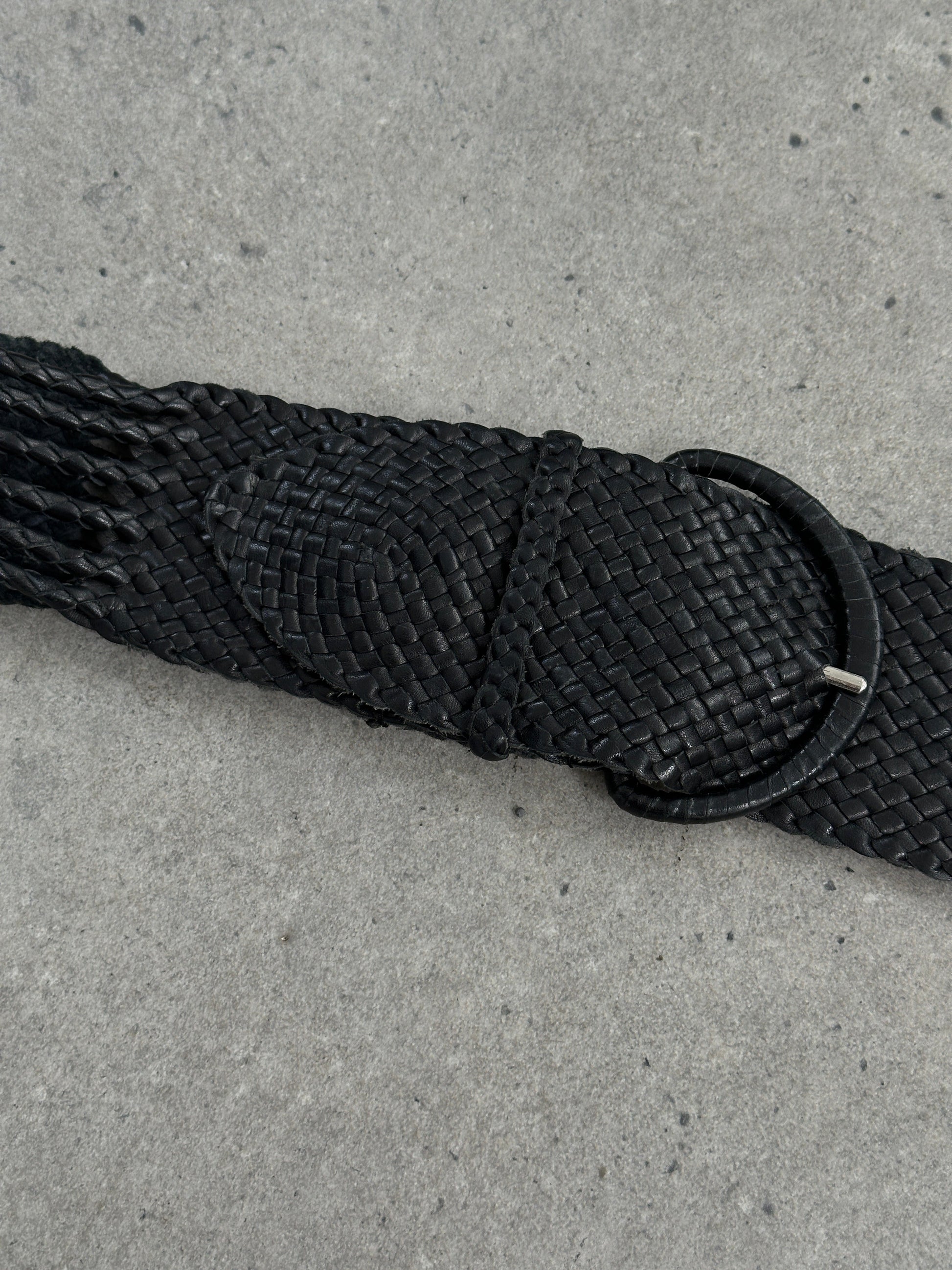 Nicole Farhi 1990s Woven Leather Chunky Belt - One size