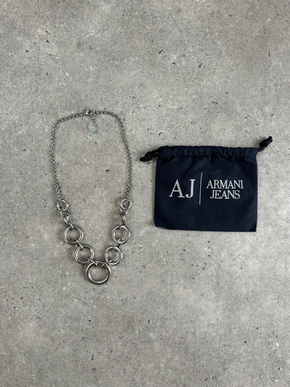 Armani Jeans 2000s Chain Link Logo Necklace