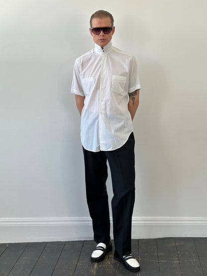 Vintage 1990s High Neck Short Sleeve Shirt - S