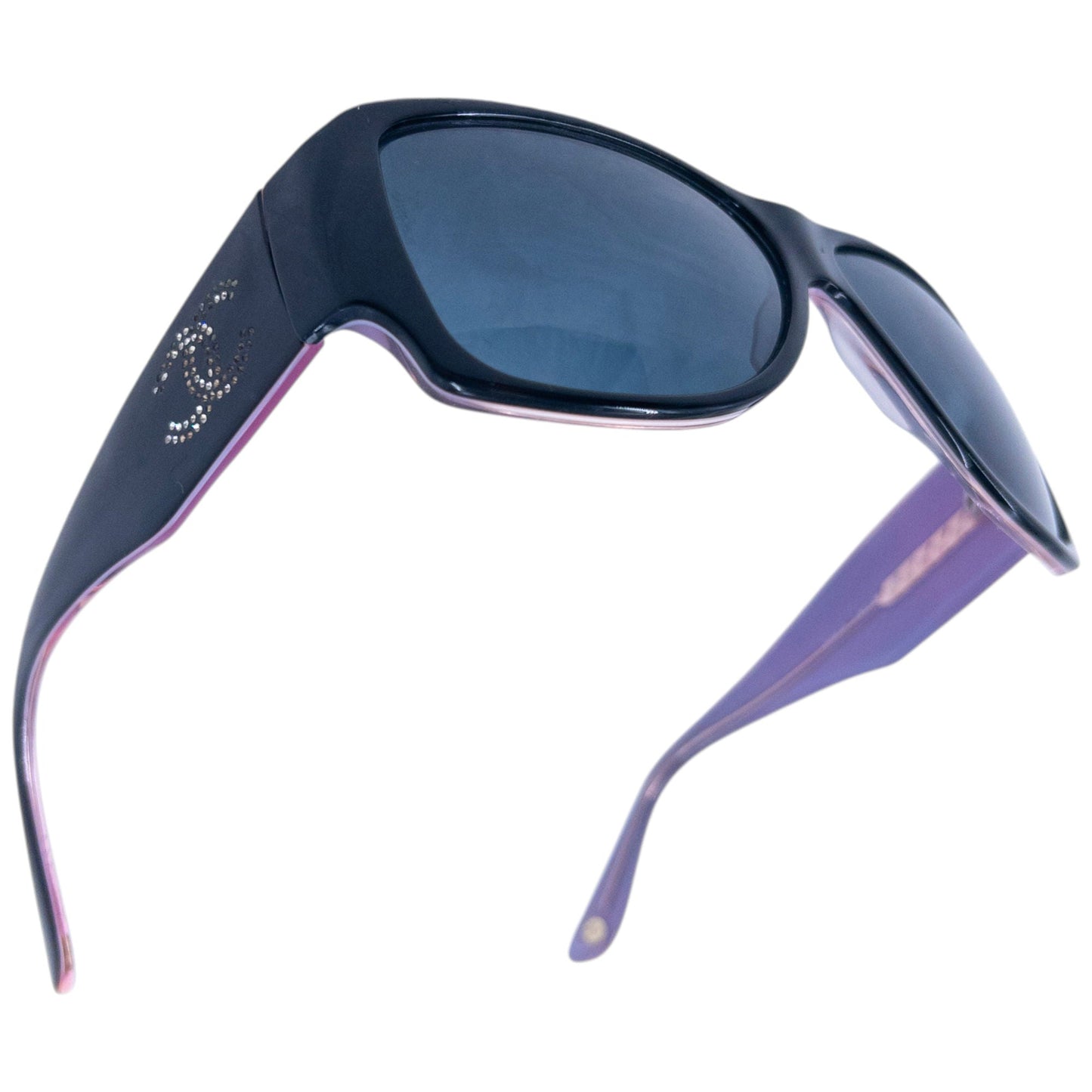 Vintage 2000s Chanel Diamanté Sunglasses | O/S, Purple, Black