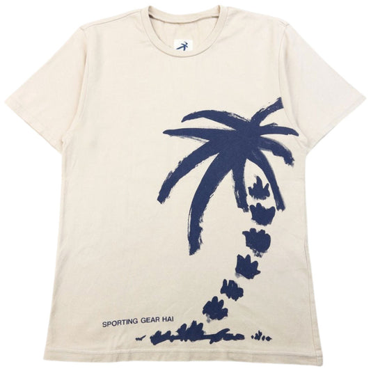Vintage 90s Hai Sporting Gear By Issey Miyake Palm Tree Print T Shirt Womens Size S | Small, Beige