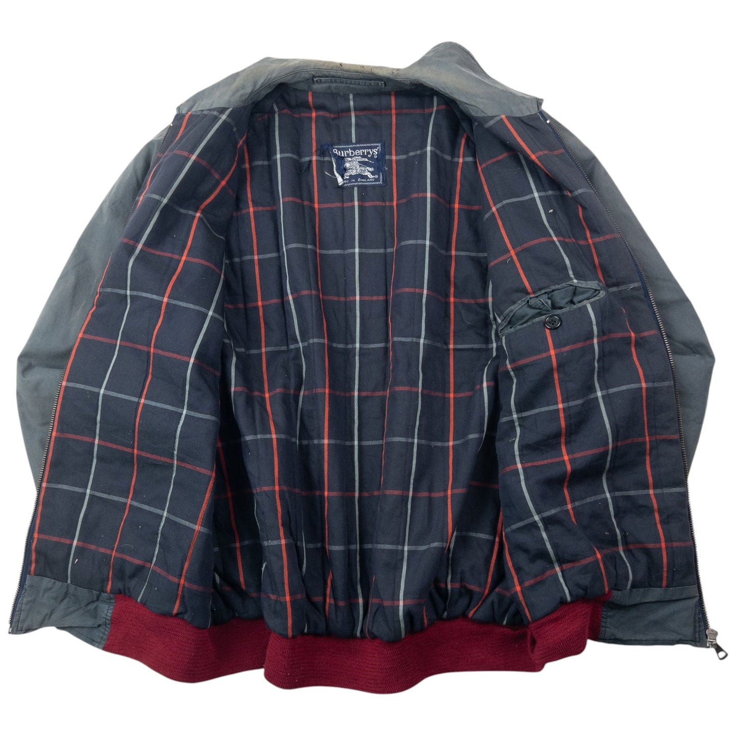 Vintage 90s Burberry Nova Check Lined Jacket Size L | Large, Grey