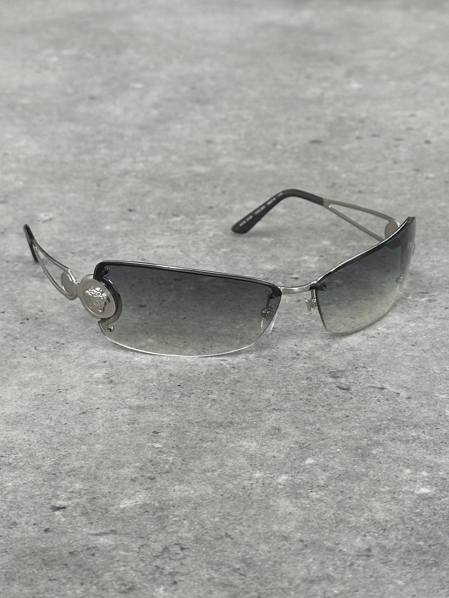 Versace 2000s Medusa Logo Rimless Sunglasses