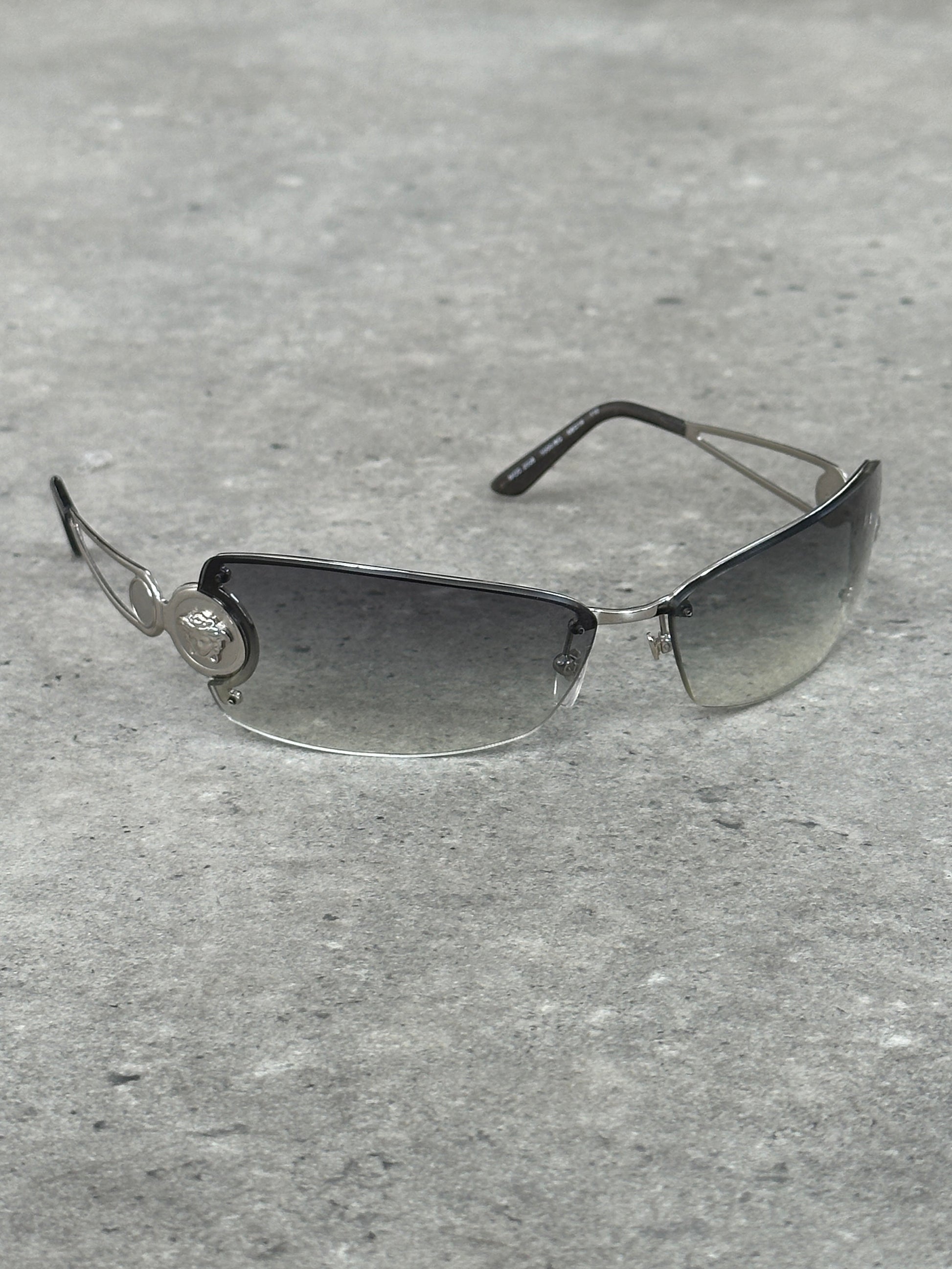 Versace 2000s Medusa Logo Rimless Sunglasses
