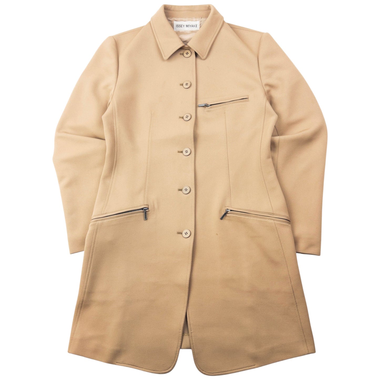 Vintage 2000s Issey Miyake Button Up Jacket Womens Size L | Large, Beige