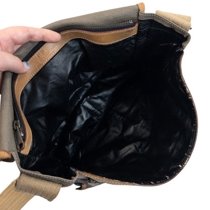 Vintage 80s CP Company Leather Messenger Crossbody Bag | O/S, Beige, Black, Tan