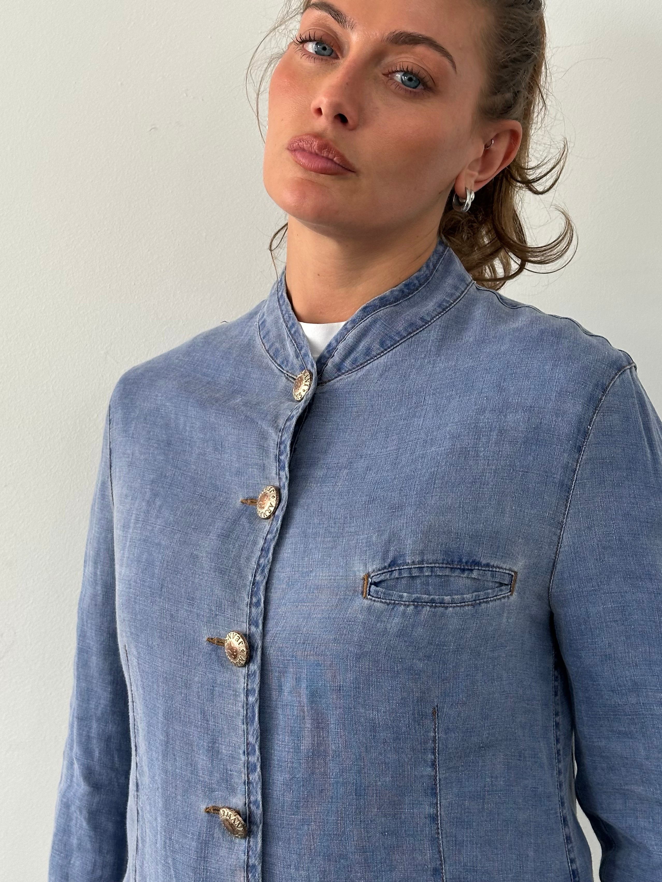 Armani Jeans 1990s Pure Linen Bespoke Button Jacket - S-M – Known
