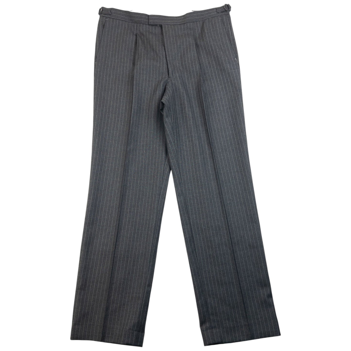 Vintage 90s Burberry Pin Stripe Jacket & Trousers Suit Set Size XL | XL, Grey