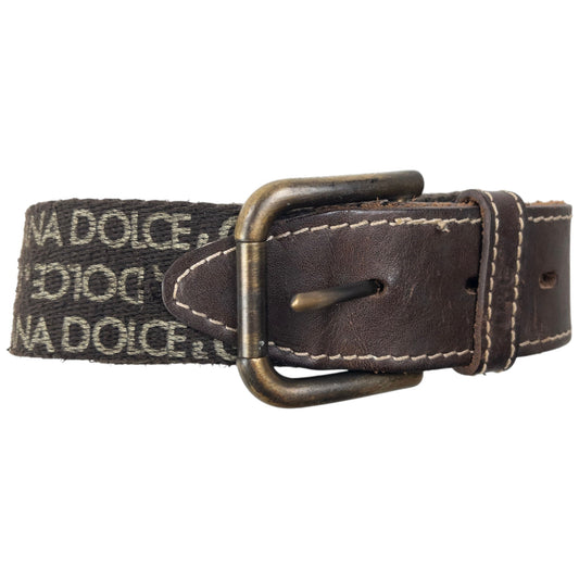 Vintage 2000s Dolce & Gabbana Monogram Belt Size W32 | O/S, Brown