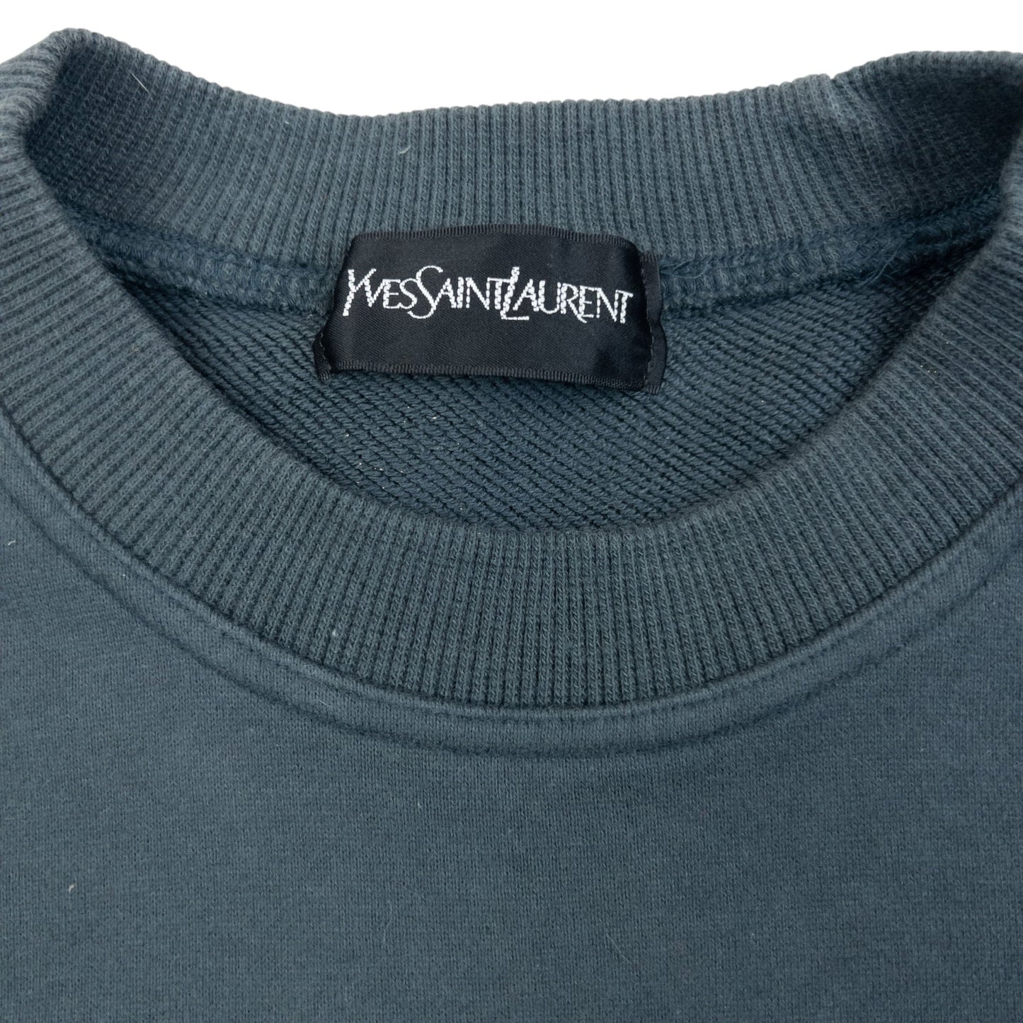 Vintage 90s YSL Yves Saint Laurent Applique Sweatshirt Size S | Small, Grey