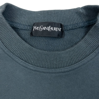 Vintage 90s YSL Yves Saint Laurent Applique Sweatshirt Size S | Small, Grey