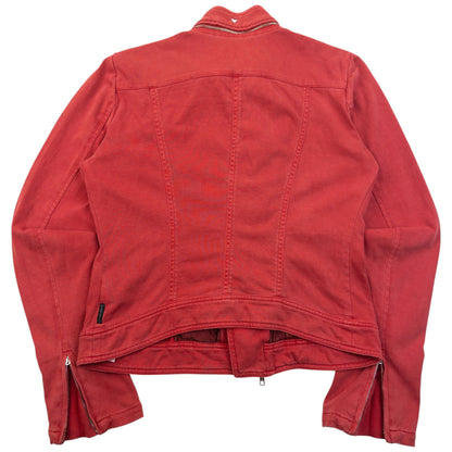 Vintage 2000s Armani Jeans Asymmetric Zip Up Jacket Womens Size M | Medium, Red
